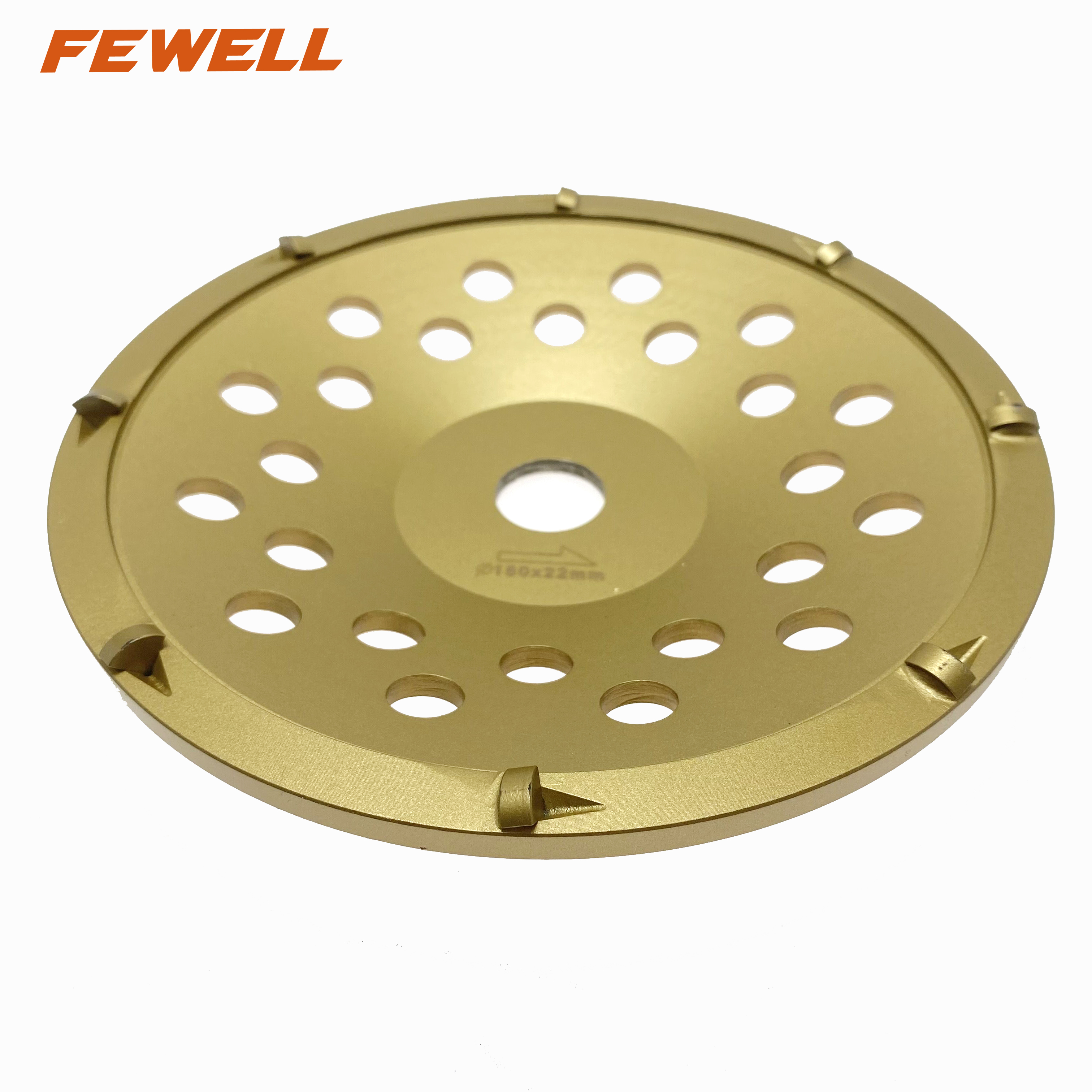 High quality silver brazed PCD 7inch 180*8T*22mm diamond cup wheel for surface grinding and coating removal