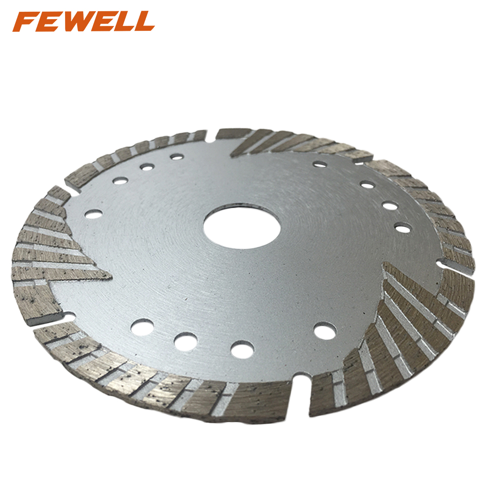 High quality Cold Press 5inch 125*2.5*8*22.23mm MG turbo diamond saw blade with protection teeth for cutting concrete beton
