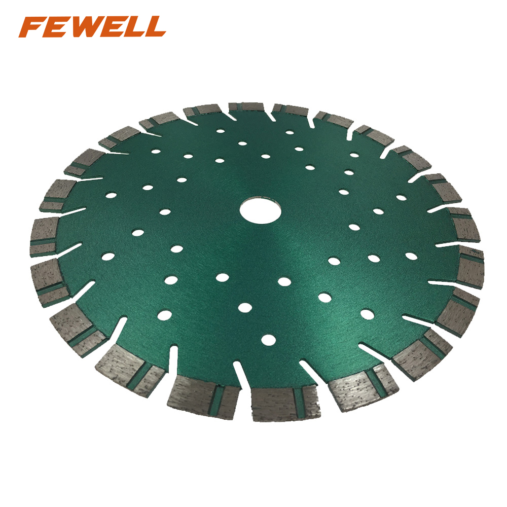 High quality 9inch laser welded 230*2.8*12*22.23mm with cooling holes diamond saw blade for cutting reinforced concrete
