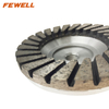 High quality Hot Press sintered 4inch 100*M14 thread aluminum base diamond turbo cup wheel for grinding granite 
