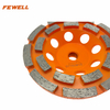 High quality Silver Brazed 4.5inch 115*5**M14 double row diamond grinding cup wheel for concrete stone