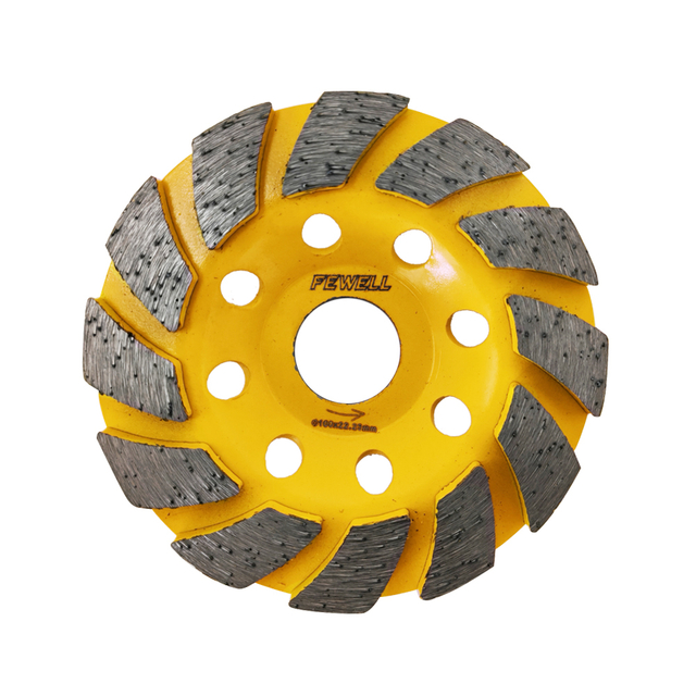 Cold Press sintered 4inch 100*22.23mm diamond turbo grinding cup wheel for concrete granite stone