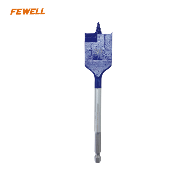 Self-tapping 152mm 3 Tips Dry Use High Quality Quick Change Hex Shank Tri-Point Flat Wood Spade Drill Bit for Wood