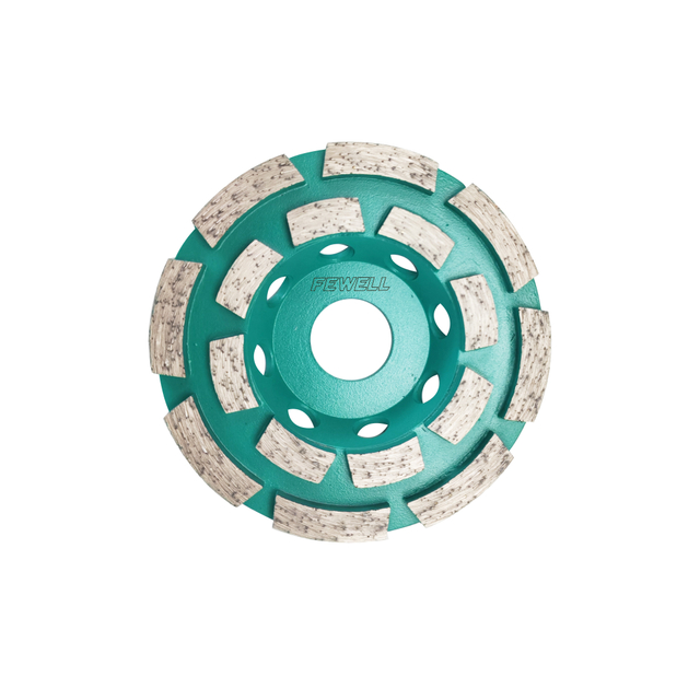 High Quality Silver Brazed 4inch 100*22.23mm Double Row Diamond Grinding Cup Wheel for Concrete Stone