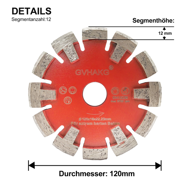 Premium quality 120*15/16/17*12*22.23mm U Shape Wall Floor heating Grooved Crack Chaser Diamond Tuck Point Saw Blade for grooving concrete